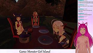 vtuber facesits monster girl in game