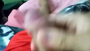 This is a steamy handjob session in bed, guys! 🔥