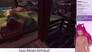 vtuber facesits monster girl in game