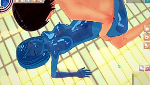 i'm obsessed with this slimegirl in 3d hentai by the pool