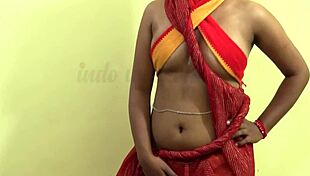 Indian woman in retro saree