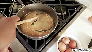 Stepmom Exposes Breasts While Sucking