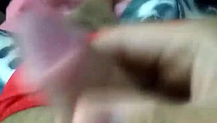 This is a steamy handjob session in bed, guys! 🔥