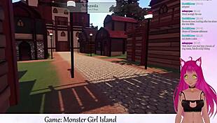 vtuber facesits monster girl in game