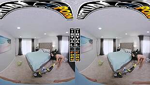 in this vr scene, sandy love the latin maid services a monster cock