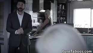 Tiny Teen Enjoys Close-Up Pussy Drilling in Kinky Threeway Fantasy