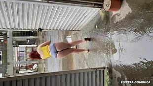 Hired Brazilian Latina Prostitute with Incredible Big Ass for Construction Help