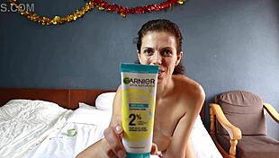 try it - personal care products ad with naked brunette lesbian