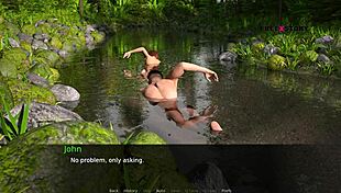 Jhon fucks Audrey and Lizzie in the river!