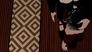 fake police officer enjoys deepthroat from femboy in office