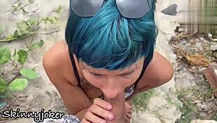 Beautiful Blowjob In Front Of The Sea