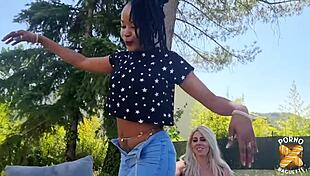 Nathou Jolie Brunette Between Two Men