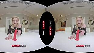 Blonde Feels Joy With Dildo In VR