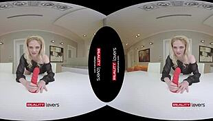 Blonde Feels Joy With Dildo In VR