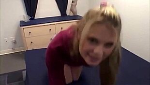 tiny blonde teen rubbing her pussy