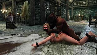 Bound Blonde Wife Feels Rough Anal Desire In Skyrim