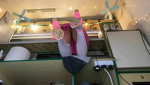 I see alice spreading her legs at work