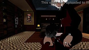 fake police officer enjoys deepthroat from femboy in office