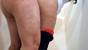 So excited, I ripped her leggings to reveal her curves