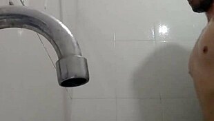 enjoying a rich bath with big cock