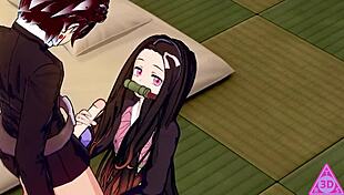 koikatsu tanjiro nezuko demon slayer hentai sex blowjob handjob cumshot 😈