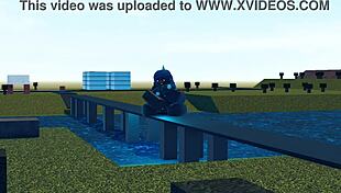 Is Godzilla dominating Mothra in a wild sex battle on Roblox?