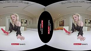 Blonde Feels Joy With Dildo In VR