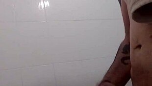 enjoying a rich bath with big cock