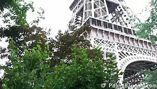 Eiffel Tower views Paris public orgy with threesome sex on streets