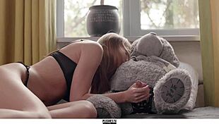 Aislin's First Teddy Bear Sex With Strapon