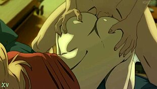 Power And Denji Engage In Intriguing Hentai With Blonde's Tits And Monster Cock Blowjob Cunilingus