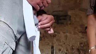 damn, showing off my big cock outdoors in a medieval village! 😈