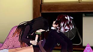 koikatsu tanjiro nezuko demon slayer hentai sex blowjob handjob cumshot 😈