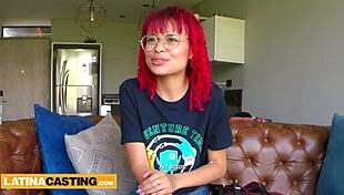 petite redhead latina takes huge cock in 69