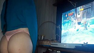 this gamer girl was playing with my cock