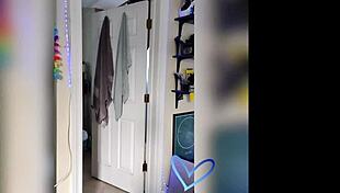 Intriguing Teaser: Undressing and Striptease Revealing Natural Big Tits and Ass.