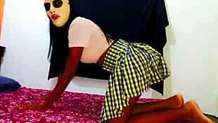 A slender girl sends her math teacher intimate videos, and seduces him with an erotic dance in bed. But her classmate takes it further by slowly fucking her