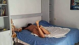 Morning wake up with no panties flash on balcony