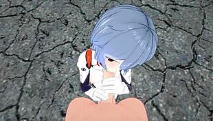 Rei Ayanami Intense POV Blowjob In Evangelion Hentai