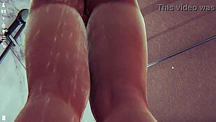 big tits in the shower, anime style sex scene