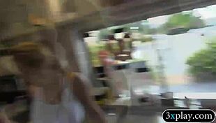 this lovely blonde babe gets banged by bald dude for cash in reality show 😏