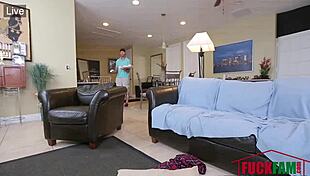 mia scarlett in short cam girl fucks delivery guy