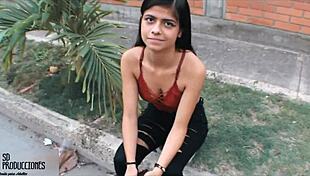 I met a sexy brunette teen and fucked her creamy pussy in my apartment