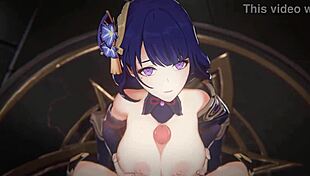 Intriguing 3D compilation: Keqing and Ganyu threesome with Raiden Shogun, blowjob and titjob by Yae Miko uncensored