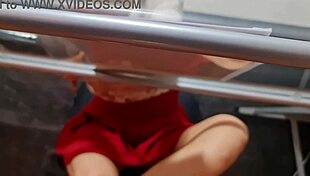 Look at Nataly's exposed pussy under her skirt!