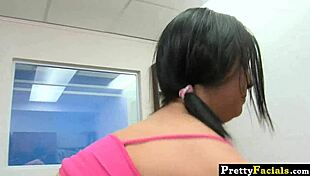 Teen Beauty Jackie Daniels Receives Full Facial Cumshot