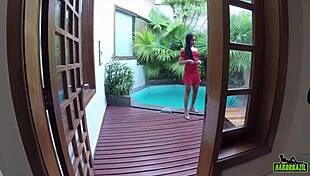 Alice lemes exclaims 'look at my big clit!' while stripping for hardbrazil photos!