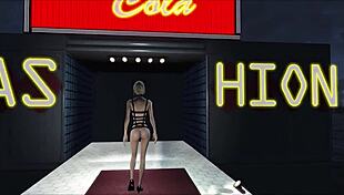 In fallout 4, explore fashion with big boobs under the sky, contrasting innocence and allure.