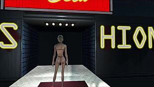 In fallout 4, explore fashion with big boobs under the sky, contrasting innocence and allure.