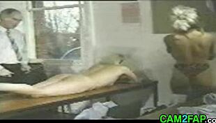 Blonde Teen Punished with Intense Spanking in Classroom Garage